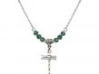  Nail Cross Medal Birthstone Necklace Available in 15 Colors 