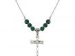  Nail Cross Medal Birthstone Necklace Available in 15 Colors 