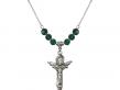  Trinity Crucifix Medal Birthstone Necklace Available in 15 Colors 