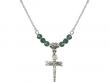  Nail Crucifix Medal Birthstone Necklace Available in 15 Colors 