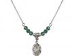  St. Jude Medal Birthstone Necklace Available in 15 Colors 