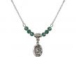  St. Michael the Archangel Birthstone Necklace Available in 15 Colors 