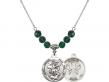  St. Michael/National Guard Medal Birthstone Necklace Available in 15 Colors 