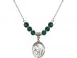  Madonna & Child Medal Birthstone Necklace Available in 15 Colors 