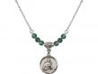  St. Gerard Medal Birthstone Necklace Available in 15 Colors 