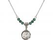  St. Jude Medal Birthstone Necklace Available in 15 Colors 