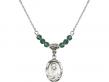  St. Jude Medal Birthstone Necklace Available in 15 Colors 