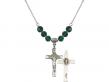  St Benedict Crucifix Medal Birthstone Necklace Available in 15 Colors 