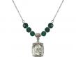  St. Cecilia Medal Birthstone Necklace Available in 15 Colors 