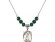  St. Christopher Medal Birthstone Necklace Available in 15 Colors 