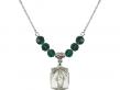  O/L of Guadalupe Medal Birthstone Necklace Available in 15 Colors 