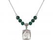  St. Patrick Medal Birthstone Necklace Available in 15 Colors 