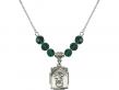  St. Michael the Archangel Medal Birthstone Necklace Available in 15 Colors 