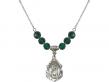  St. Christopher Medal Birthstone Necklace Available in 15 Colors 