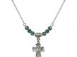  5-Way/Chalice Medal Birthstone Necklace Available in 15 Colors 