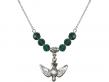  Holy Spirit Medal Birthstone Necklace Available in 15 Colors 