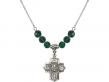  Communion/5-Way Medal Birthstone Necklace Available in 15 Colors 