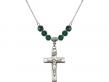  Crucifix Medal Birthstone Necklace Available in 15 Colors 