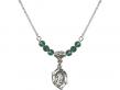  Guardian Angel Medal Birthstone Necklace Available in 15 Colors 