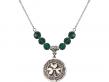  Shamrock w/Celtic Border Medal Birthstone Necklace Available in 15 Colors 