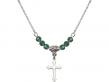  Cross Medal Birthstone Necklace Available in 15 Colors 