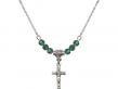  Crucifix Medal Birthstone Necklace Available in 15 Colors 