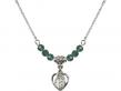  O/L of Guadalupe Medal Birthstone Necklace Available in 15 Colors 