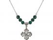  4-Way Medal Birthstone Necklace Available in 15 Colors 