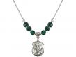  St. Michael the Archangel Medal Birthstone Necklace Available in 15 Colors 