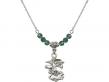  St. Michael the Archangel Medal Birthstone Necklace Available in 15 Colors 