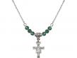  San Damiano Crucifix Medal Birthstone Necklace Available in 15 Colors 