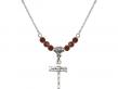  Nail Cross Medal Birthstone Necklace Available in 15 Colors 