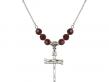  Nail Cross Medal Birthstone Necklace Available in 15 Colors 