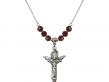  Trinity Crucifix Medal Birthstone Necklace Available in 15 Colors 