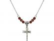  Nail Crucifix Medal Birthstone Necklace Available in 15 Colors 