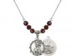  St. Christopher/Air Force Medal Birthstone Necklace Available in 15 Colors 