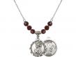  St. Christopher/National Guard Medal Birthstone Necklace Available in 15 Colors 