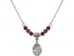  Guardian Angel Medal Birthstone Necklace Available in 15 Colors 