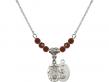  O/L of Guadalupe Medal Birthstone Necklace Available in 15 Colors 