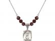  St. Christopher Medal Birthstone Necklace Available in 15 Colors 