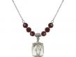  O/L of Guadalupe Medal Birthstone Necklace Available in 15 Colors 