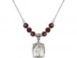  St. Patrick Medal Birthstone Necklace Available in 15 Colors 