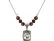  St. Teresa of Calcutta Medal Birthstone Necklace Available in 15 Colors 