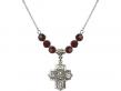  Communion/5-Way Medal Birthstone Necklace Available in 15 Colors 