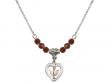  Holy Spirit Medal Birthstone Necklace Available in 15 Colors 