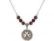  Shamrock w/Celtic Border Medal Birthstone Necklace Available in 15 Colors 