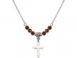  Cross Medal Birthstone Necklace Available in 15 Colors 