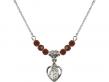  O/L of Guadalupe Medal Birthstone Necklace Available in 15 Colors 