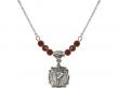  St. Florian Medal Birthstone Necklace Available in 15 Colors 