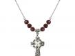  Celtic Cross Medal Birthstone Necklace Available in 15 Colors 